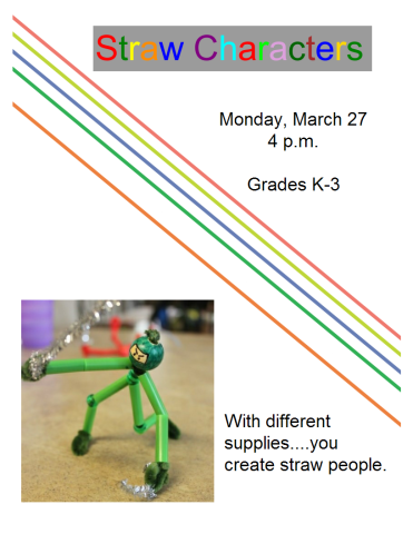 Create characters with straws, pipecleaners and beads