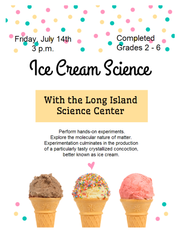 Join the LISC and learn to make Ice Cream