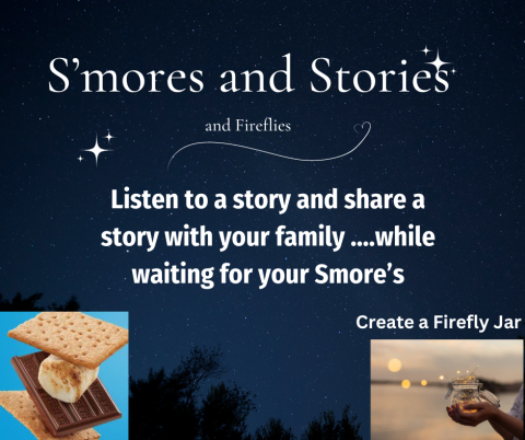 Bring a blanket and a book to enjoy stories and s'mores.