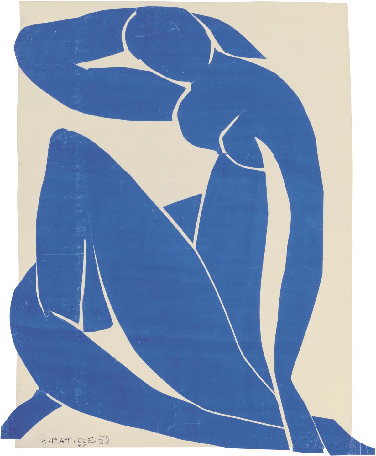 Cutout of a Blue Nude figure