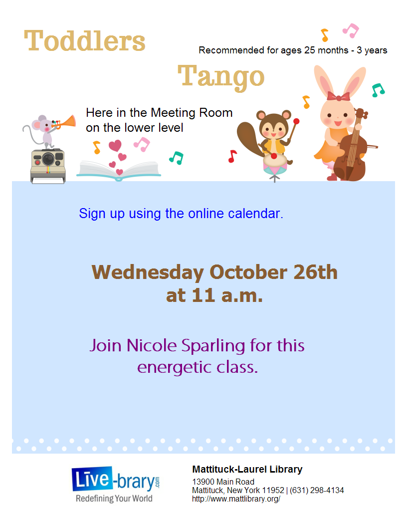 Enjoy this energetic program with your toddler