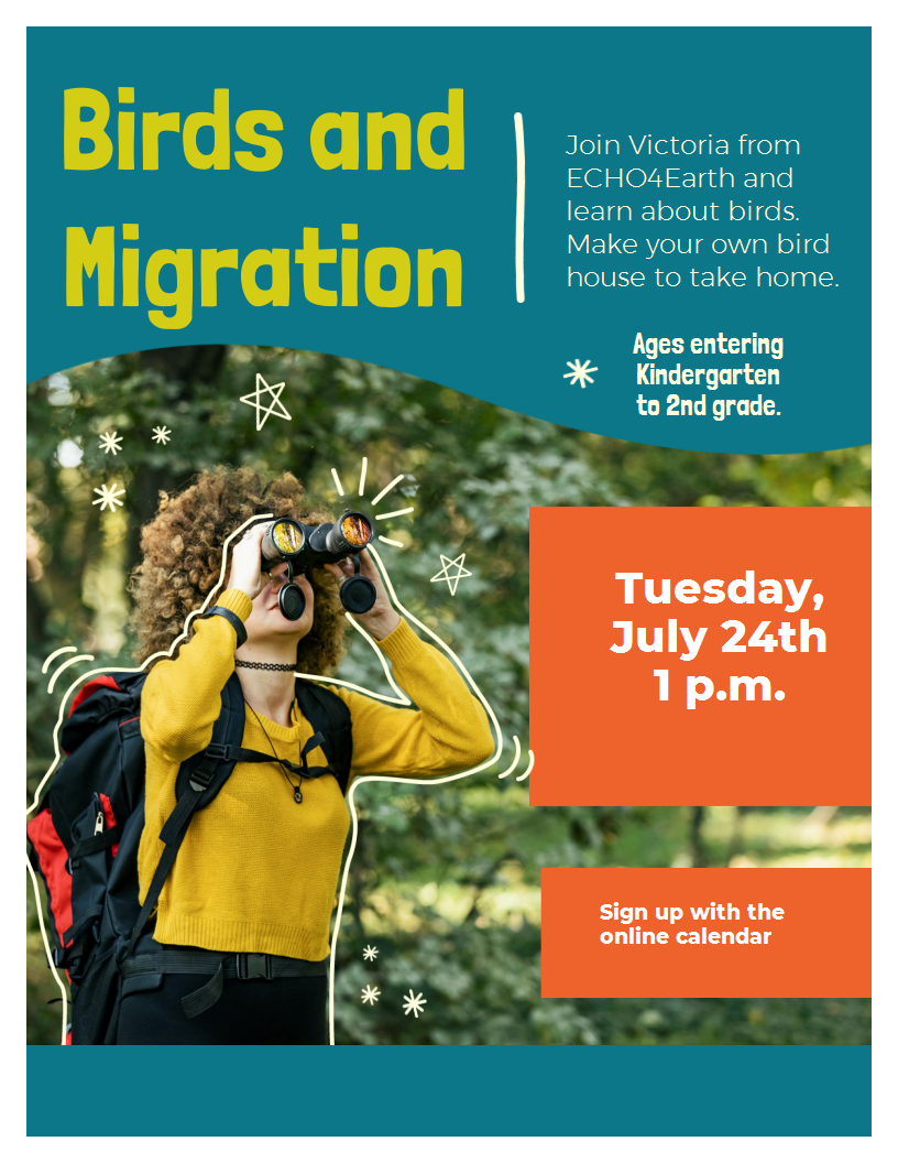 Join ECHO4Earth and learn all about birds and build a birdhouse.