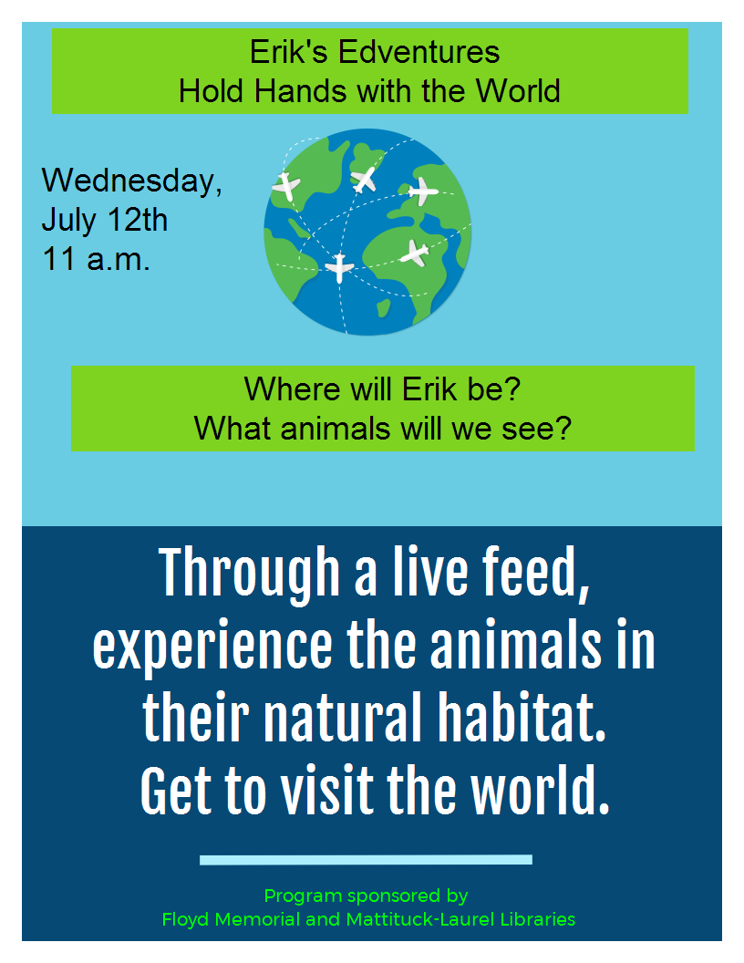 Zoom with Erik and get to see the actual habitat of each of the live animals