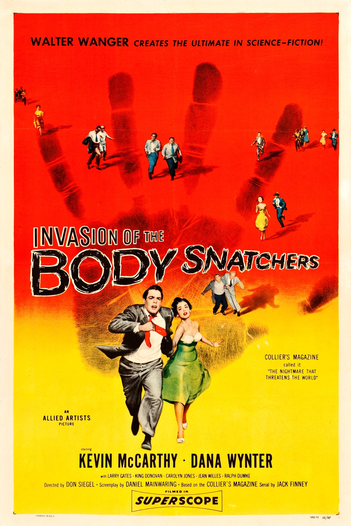 invasion of the body snatchers movie poster two people running